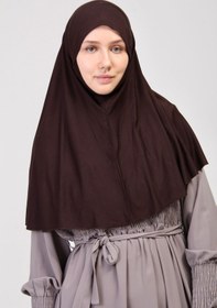 Resim manolyaşal islamic hijab Pratik Eşarp Peçeli-peçesiz Hazır Türban Sufle Kahverengi 