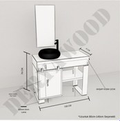 Resim Deryawood Ordo Ray Kapak Banyo Dolabı 40*80*76 Açık Ceviz Çok Renkli 