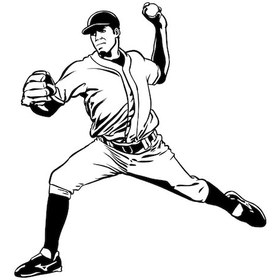 Resim Beyzbolcu Folyo Sticker 60cm Uzunluk Siyah 