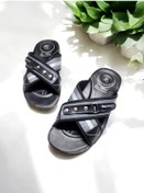 Resim Ortopedik 4 Nokta Yumuşak Taban Ev Ve Dışarı Terliği Gri - Siyah 