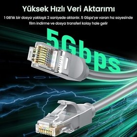 Resim VegGieg CAT6e 1000Mbps UTP RJ45 Gigabit Ethernet Kablosu 25 Metre 