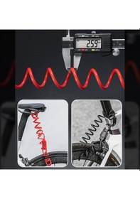 Resim Jokmae Yaylı Kordon Motosiklet Kask Kilit, Çelik Tel Şifre Kilit, Siyah Çok Renkli 