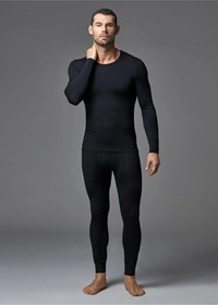 Resim Tutku Erkek Siyah Termal Alt Üst Takım 1 Çift Havlu Çorap Hediyeli 001 