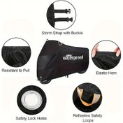 Resim Turcoshop11 L Model 210d Motosiklet Örtüsü Rüzgar Geçirmez Yansıtıcı Şeritli Kalın 