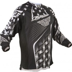 Resim Fly Racing Siyah/beyaz Kinetic Mesh Mx Tişört L Size (İSTEBURADAYİZ) 