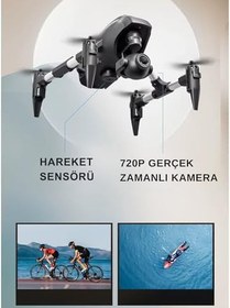Resim Oyuncak Mini Kameralı Başlangıç Drone Uzaktan Kumandalı Uygulama Kontrollü 72P HD Takla Atan Şarjlı Drone 