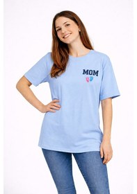 Resim Nevermind Anne Baba Kombini Mom Dad Baskılı Çift Tişört Oversize Unisex 2 L Bej 