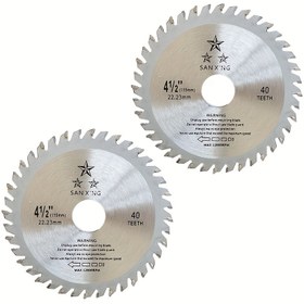 Resim 2'li Paket 115mm/4,52 inç 40 Diş TCT Daire Testere Bıçağı, 0,87 inç Çardaklı, Sert ve Yumuşak Ahşap Kesime Uygun 