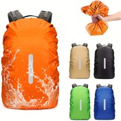 Resim Yüksek Kaliteli Reflektif Kayışlı Sırt Çantası Yağmurluğu - 30-40L Ağır Hizmet Tipi Toz Önleyici/Hırsızlık Karşıtı/Bisiklet/Yürüyüş/Kamp/Seyahat/Dış Aktiviteler İçin Koruyucu Kılıf 