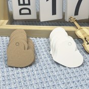 Resim 100 adet Vintage Kraft Kağıt Kalp Etiketleri ve 20m Kenevir İpi - İki Taraflı Boş Hediye Etiketleri, El Yazısı Mesajlar İçin, 4x4.5cm 