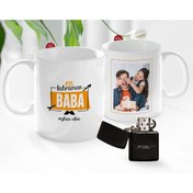 Resim Bk Gift Kişiye Özel Babalar Günü Hediyesi Fotoğraflı Kupa Bardak Ve Benzinli Çakmak Seti-50 