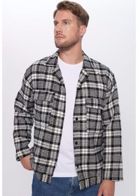 Resim Tudors Erkek Relax Fit Rahat Kesim Çıtçıtlı Çift Cepli Kareli Kışlık Apaş Yaka Mont Gömlek-32162 Çok Renkli 