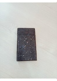 Resim Nesgıft Siyah Swarovski Taşlı Slim (İnce) Uzun Sigara Kutusu 