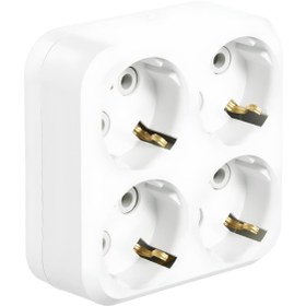 Resim Özgürsa Elektrik Makel Golyat Kare Tip 4'lü Topraklı Priz Beyaz 