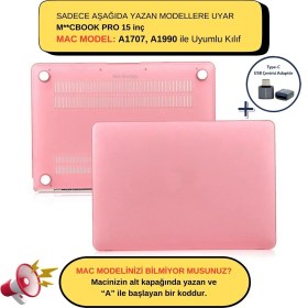 Resim McStorey Macbook Pro Kılıf 15 inç A1707 A1990 ile Uyumlu Mat 