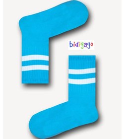 Resim Unisex Çizgili Atletik Tenis Kolej Çorap 001 