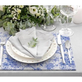 Resim Blue Garden Kumaş Amerikan Servis 4'lü Set Keten Kumaş, Uluslararası Yıkama Ve Solmama Sertifikası Çok Renkli 