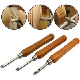 Resim NAREX 859600 Karbür Elmas Uçlu Mini Ahşap Torna Bıçak Seti 3 Parça 