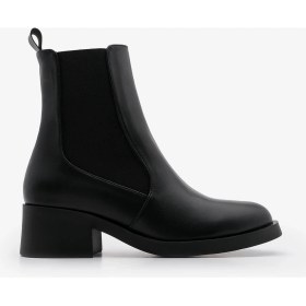 Resim Marjin Kadın Elastik Yan Bantlı Topuklu Günlük Bot Espato Siyah 