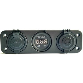 Resim Marin 12V Çakmak Soketi Usb Voltmetre 3'Lü Set 