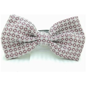 Resim Fıume Farfallina Bordo Çiçek Desenli Farfallina Papyon Bordo 