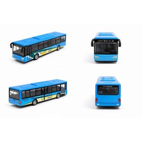 Resim Oyuncak Şehir Otobüsü Çek Bırak Sürtmeli City Bus Modeli Mavi 