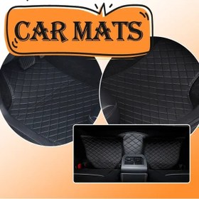 Resim Honeybeeshop Tesla Model 3 2019-2023 Siyah Siyah Izgara Çizgili İki Katmanlı Xpe Evrensel Araç Örtüsü 