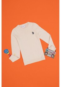 Resim U.S. Polo Assn. Kız Çocuk Krem Bisiklet Yaka Basic Kazak 50293586-VR071 