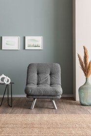 Resim Pafu Hippo Tekli Yataklı Koltuk Keten - Açık Gri 