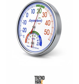 Resim Trendhane Analog Termometre & Higrometre | Sıcaklık ve Nem Ölçer | Duvar ve Masa Tipi – Mekanik Çalışma 