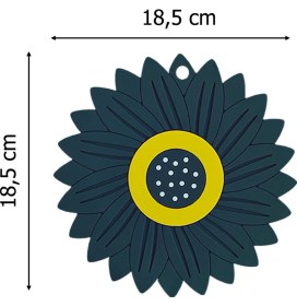 Resim Omilife Ayçiçeği Model Kaymaz Silikon Nihale – Tencere, Tava, Çaydanlık ve Servis Altlığı 18,5 x 18,5 cm 