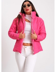 Resim Kadın Fuşya Dik Yaka Su Geçirmez Tasarım Şişme Mont-fuşya Fuşya 