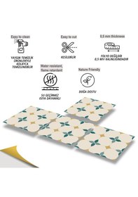 Resim Tink Kendinden Yapışkanlı Zümrüt Çiçeka Desenli Pvc Karo 30x30 Cm 