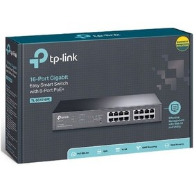Resim TP-Link Tl Sg1016Pe 16Port Gigabit Switch 8P Poe 