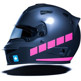 Resim Şerit Tasarımlı Gül Pembesi Motosiklet Kask Sticker Çınar Extreme 