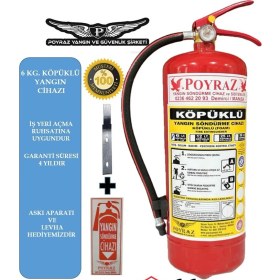 Resim Poyraz 6kg Yangıntupu Köpüklü Dükkan Iş Yeri Içinuygundur Levha Askı Aparatı 