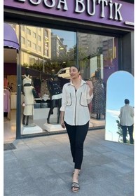 Resim Yüksek Bel Full Likralı Dar Paça Pantolon- Siyah Renk-122 Siyah 