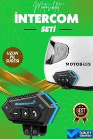 Resim Motobros Motosiklet Bluetooth V4.2 ile uyumlu Intercom Interkom Dinleme Ve Konuşma Özellikli Su Geçirmez 