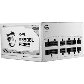 Resim MSI MAG A850GL PCIE5 850W 80+ Gold Full Modüler Güç Kaynağı Beyaz 