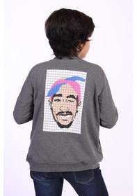Resim Toontoy Kids Toontoy Erkek Çocuk 2'li Takım Baskılı Dik Yaka Fermuarlı Hırka & Beli Paçası Lastikli Cepli Jogger Eşofman Altı Antrasit Melanj 