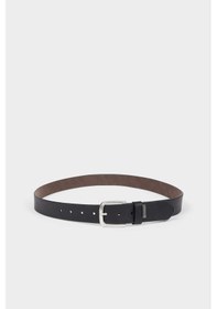 Resim Defacto Erkek Dikdörtgen Toka Suni Deri Jean Kemeri G8207axnsbk27 Siyah-bk27 