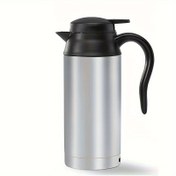 Resim 1pc Paslanmaz Çelik Araba Kettle, Taşınabilir Araç Sıcak Su Dağıtıcı, Çeşitli Araç Modelleri için Uygun, Güç Adaptörü ile 