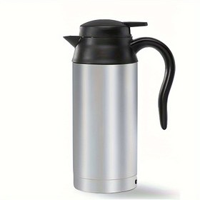 Resim 1pc Paslanmaz Çelik Araba Kettle, Taşınabilir Araç Sıcak Su Dağıtıcı, Çeşitli Araç Modelleri için Uygun, Güç Adaptörü ile 