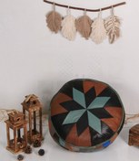 Resim Ottoman Pouffe İskandinav El Yapımı Hakiki Kuzu Derisi Bohem Bahçe Balkon Bungalov Puf Minder 60x30cm(DOLGUSUZ) 
