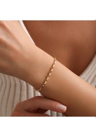 Resim Sembol Gold Kare Forse Altın Bileklik 19 Cm Renkli Çok Renkli 