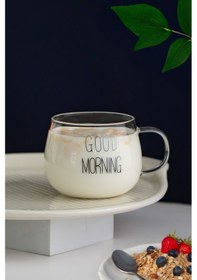 Resim Porsima 2088 2li Borosilikat Isıya Ateşe Dayanıklı Cam Kulplu Çay Bardağı Kahve Bardak Kupa Şeffaf 400 Ml Şeffaf 