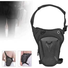 Resim QUİCKPREP Erkek Siyah Karbon Desenli Motosiklet ve Outdoor Bel Çantası – Su Geçirmez Sert Korumalı Tasarım 