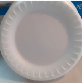 Resim Beyaz Köpük Tabak Yuvarlak 10 Adet Kullan At Piknik Tabağı 