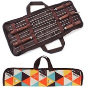 Resim Pazly 5 Adet Çöp Şiş Çatalı Torbası İle Bbq Ahşap Şişler Paslanmaz Çelik Kebap Şişleri Çok Renkli Çok Renkli 