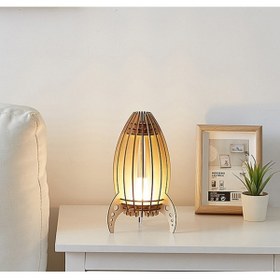 Resim hü ma tasarım ve aksesuar Çocuk Genç Odası Için Doğal Ahşap Mdf Lazer Kesim Füze Roket Abajur - Masa Lambası - Gece Lambası 